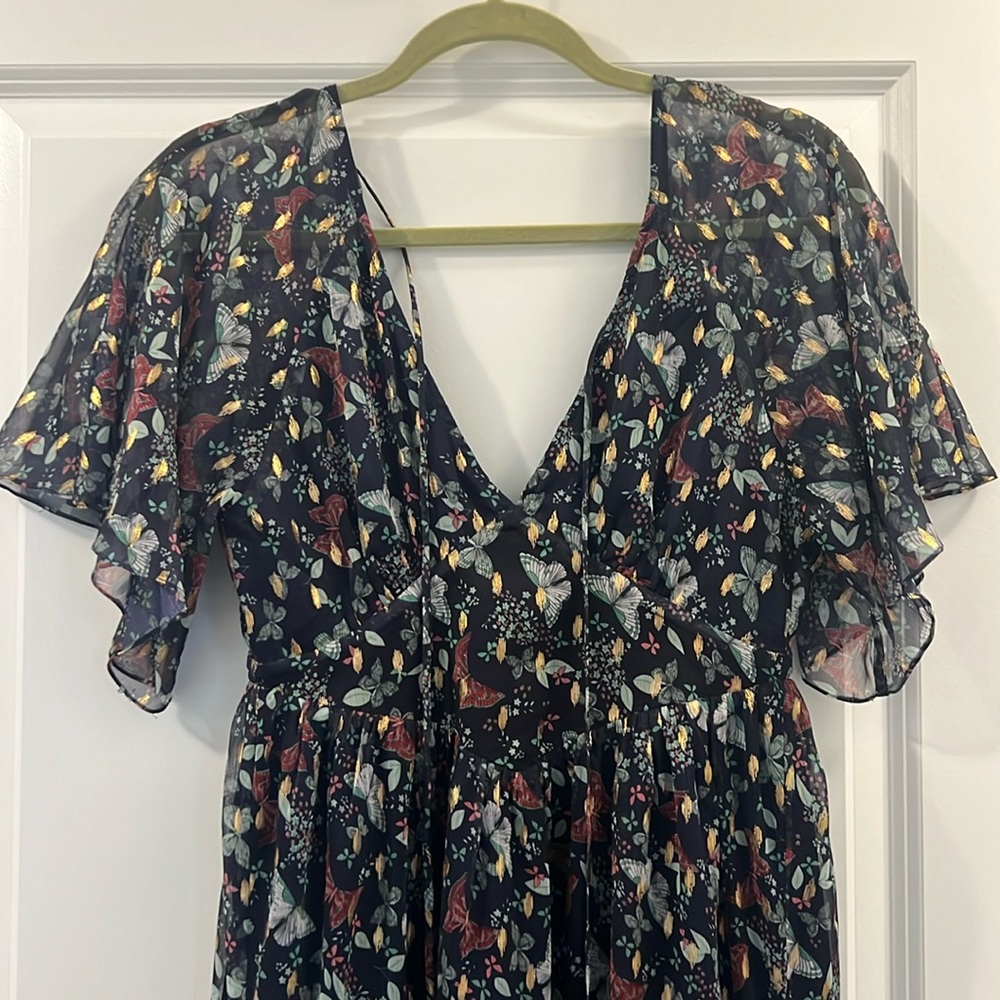 Blue butterfly midi dress ~TULAROSA~ xs